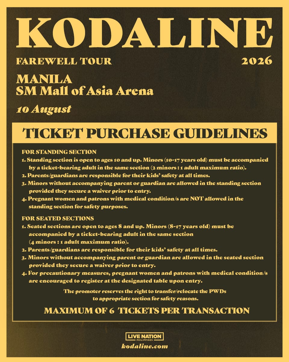 kodaline in manila farewell tour ticketing guidelines